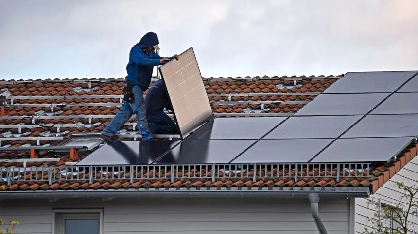 Close-up of advanced solar panels with improved efficiency